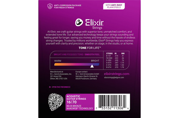 Elixir 11306 Akoestische 80/20 NANOWEB Bariton image 2
