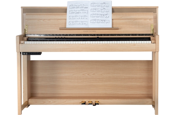 Classic Cantabile UP-1 LA Upright E-Piano Light Oak Deluxe Set image 2
