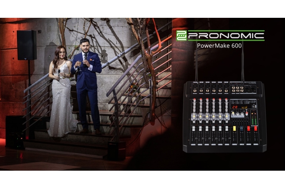 Pronomic Powermake 600 Powermixer con Microfoni Wireless image 2