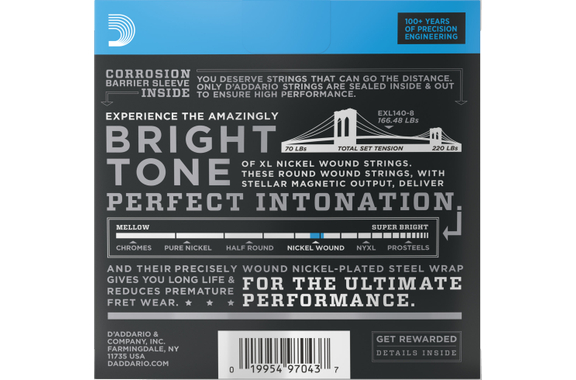 D'Addario EXL140-8 Light Top/Heavy Bottom 8-String image 2