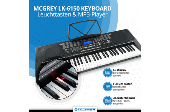 McGrey LK-6150 Clavier 61 Touches avec Touches Lumineuses et Lecteur MP3 image 2