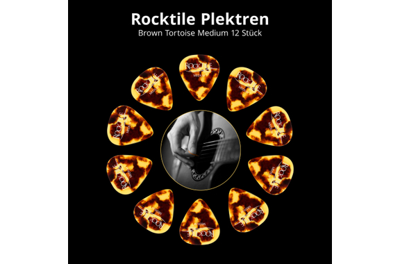 Rocktile Plektren Brown Tortoise Medium 12er Pack image 2