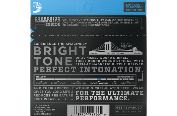 D'Addario EXL120-7 Super Light image 2