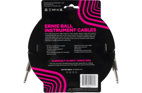 Ernie Ball 6429 Instrument Cable 3.05 m Silver Fox image 2