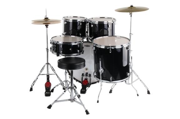 XDrum Semi 20" Studio Drumstel Midnight Black incl. School image 2