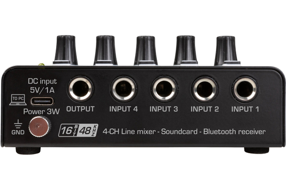JB-Systems NANOMIX-4BT USB Interface 4-Kanaals Line Mixer image 2