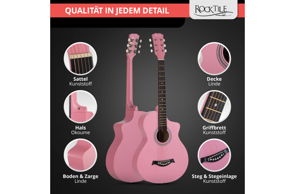 Rocktile WSC-4C-PK Westerngitarre Pink image 2