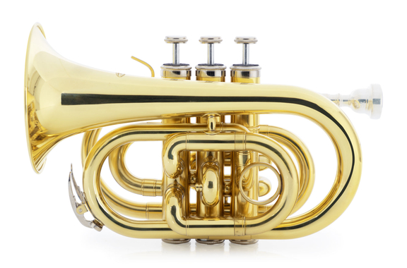 Classic Cantabile Brass TT-500 Bb Pocket Trumpet Brass image 2