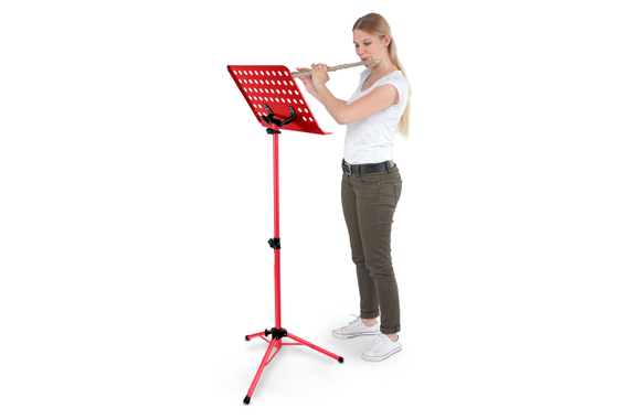 Classic Cantabile Orkeststandaard Geperforeerd Metaal Heavy Rood 10x Set image 2