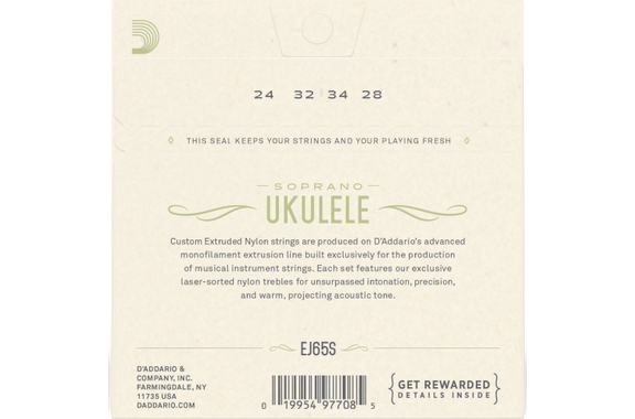 D'Addario EJ65S Pro-Arté Custom Extruded Ukulele Soprano image 2