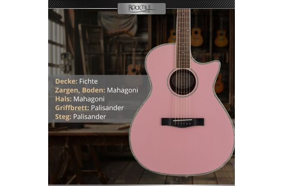 Rocktile WSC-150C-PK Chitarra Western Pink image 2