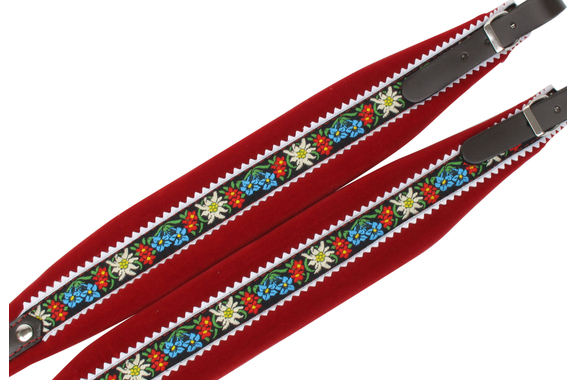 Alpenklang Accordion Straps Edelweiss/Red For 4-Row Accordions image 2