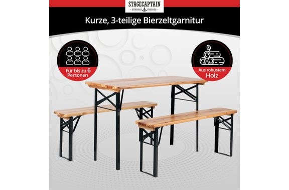 Stagecaptain Hirschgarten Beer Tent Set for Balcony 117 cm Natural image 2