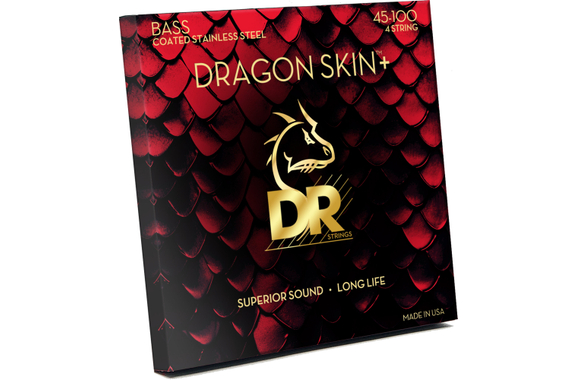 DR Strings Dragon Skin+ Bass Stainless Steel DBS-45/100 Medium Light 45-100 image 2