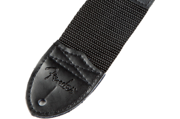 Fender Logo Strap Black with White Logo image 2