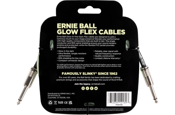 Cavo per Chitarra Ernie Ball 6436 Flex 3 m Glow in the Dark image 2