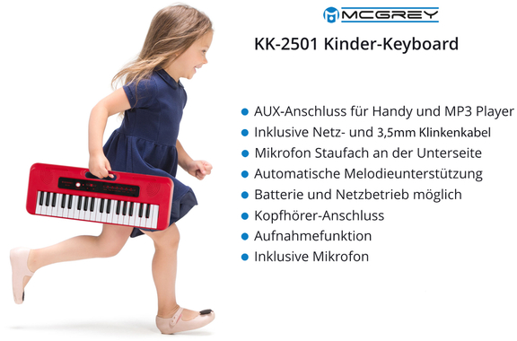 McGrey KK-2501 Teclado Infantil Rojo image 2