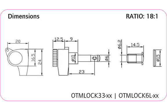 Ortega OTMLOCK33-CR Clavijas Para Guitarra 3/3 Cromo image 2