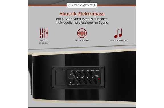 Classic Cantabile AB4-20CE-BK Basse Acoustique Noire image 2