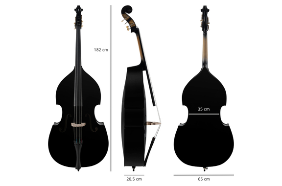 Classic Cantabile DBP-120BK 3/4 Double Bass image 2