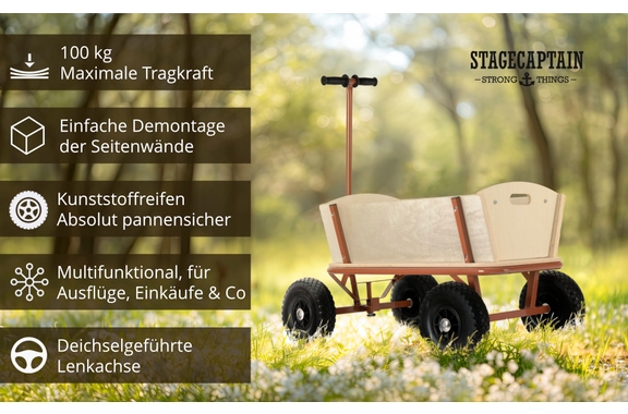 Stagecaptain BW-1812D BN Bollycart Holz-Bollerwagen braun image 2