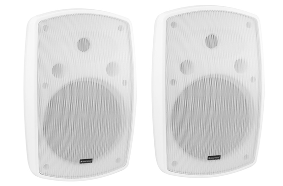 Omnitronic OD-8 Coppia Diffusori da Parete 8 Ohm Bianchi con Set Bluetooth image 2