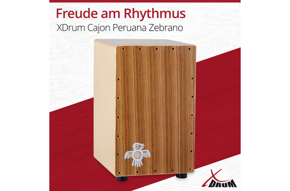 XDrum CP-484 Cajon Peruana Zebrano Set inkl. Cajonschule image 2