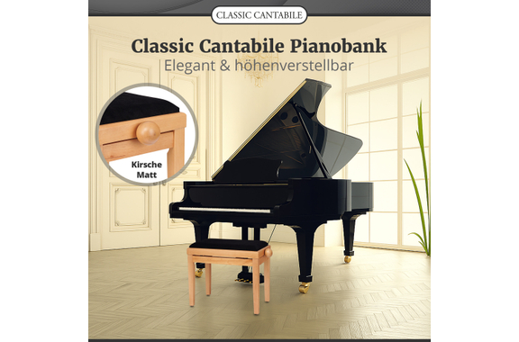 Classic Cantabile Piano Bench Cherry Light Matte image 2