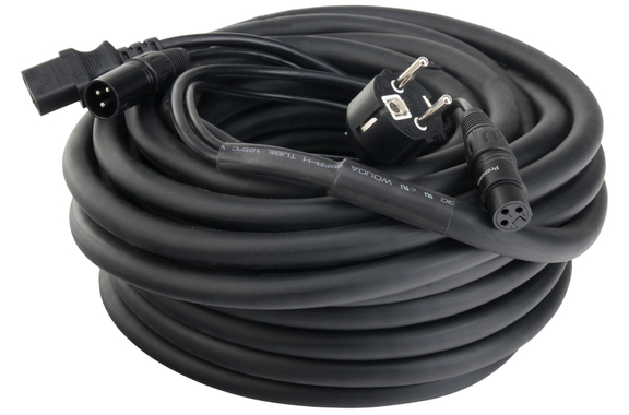 Pronomic Stage EUIECX-15 Câble Hybride Fiche Schuko vers Connecteur IEC, XLR/XLR 15m image 2