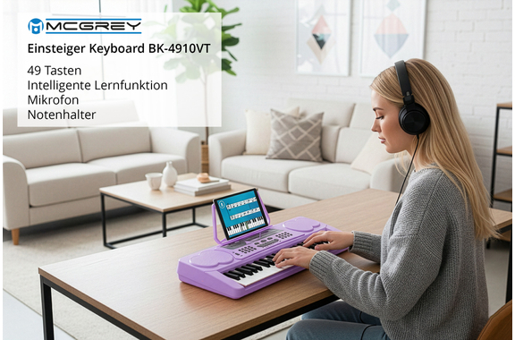 McGrey BK-4910VT Clavier Débutant Violet Set incl. Casque image 2