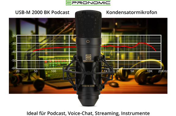 Pronomic USB-M 2000 BK Podcast condensatormicrofoon image 2
