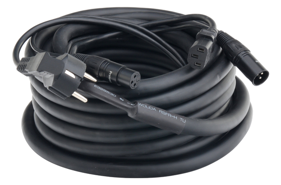 Pronomic Stage EUIECX-10 Câble Hybride Fiche Schuko vers Connecteur IEC, XLR/XLR 10m image 2