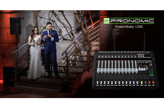 Pronomic Powermake 1200 Powermischer mit Funkmikrofonen image 2