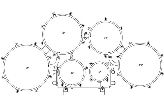 Tama MT680234T-SBK Fieldstar Rudiment Marching Tenor Drum Large Sextet Satin Black image 2