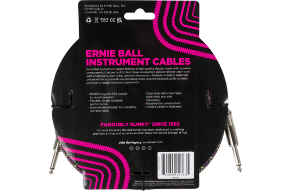 Ernie Ball 6431 Instrument Cable 5.49 m Purple Python image 2