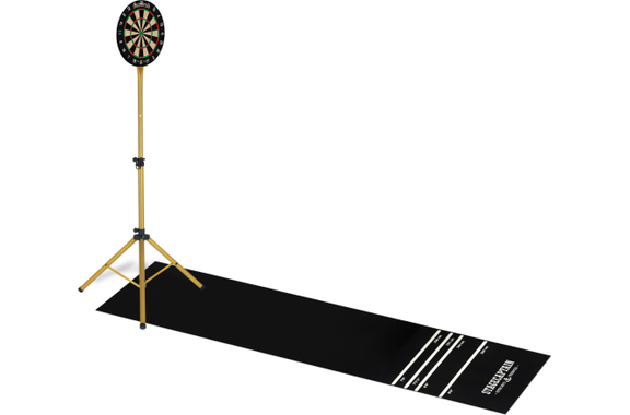 Stagecaptain DBS-1715C BullsEye Champion Cible de Fléchettes + Support et Tapis Set Or image 2