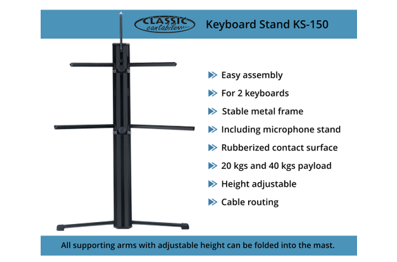 Classic Cantabile Keyboardständer KS-150 Schwarz image 2