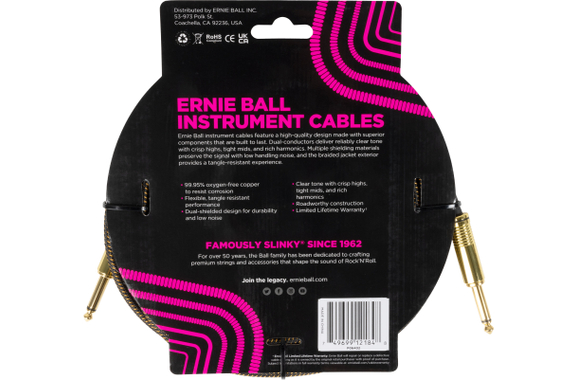 Cavo per Strumenti Ernie Ball 6432 5,49 m Pay Dirt image 2