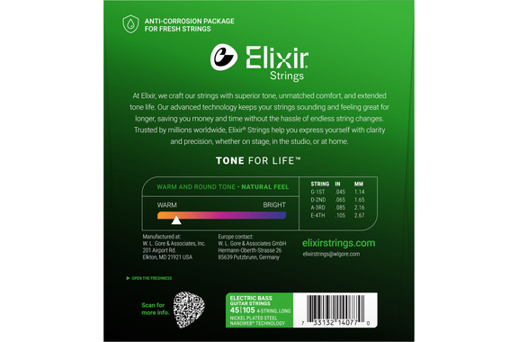 Elixir 14077 Electric Bass Nanoweb Long Scale Light/Medium image 2