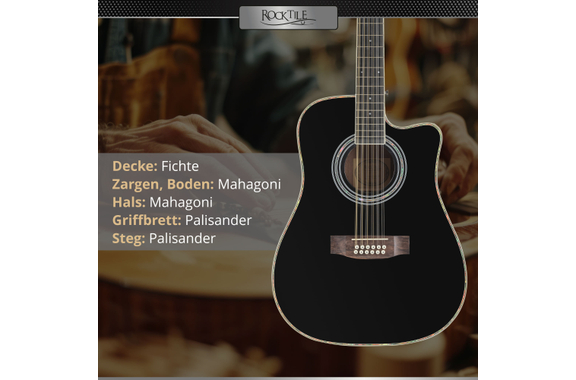Rocktile WSD12-50C-BK Guitare Western Noire image 2