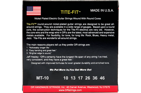 DR Strings Tite-Fit MT-10 Medium 10-46 image 2