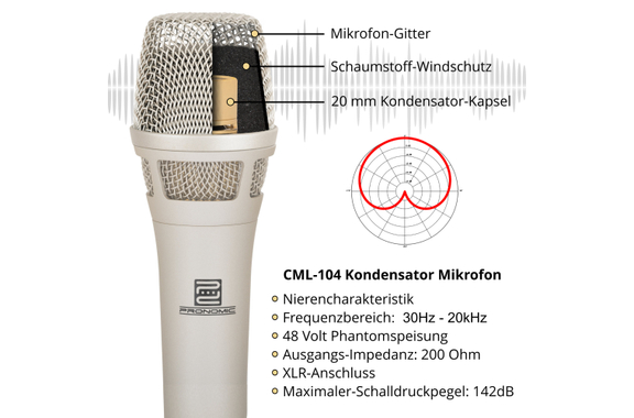 Pronomic CML-104 Kondensator Vokalmikrofon  - Retoure (Zustand: sehr gut) image 2