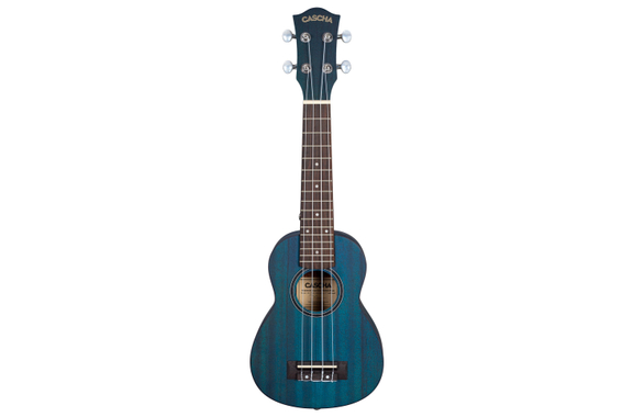 Cascha HH 2266L Premium Mahonie Sopraan-Ukulele Set Blauw - L image 2