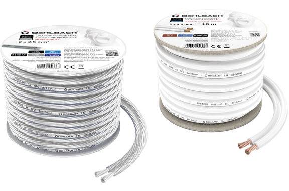 Oehlbach SP-40 / SP-25 Câble Haut-Parleur Bi-Wiring Argenté Blanc 10m Set image 2