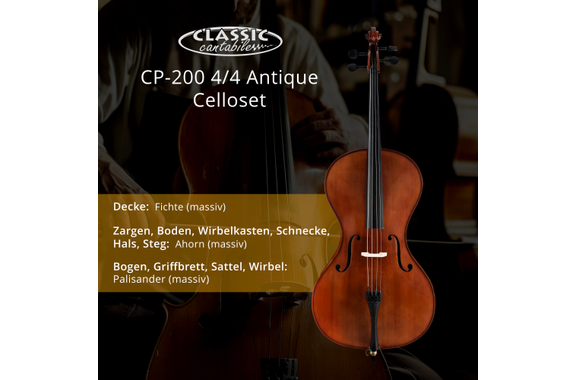 Classic Cantabile CP-200 4/4 Antique Celloset image 2