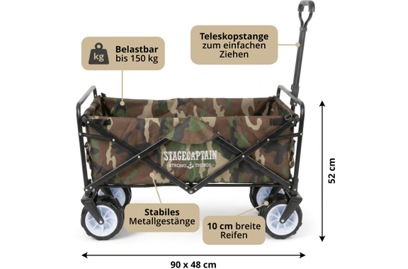 Stagecaptain BW-907 CA Bollycart Bollerwagen ohne Dach Camouflage image 2