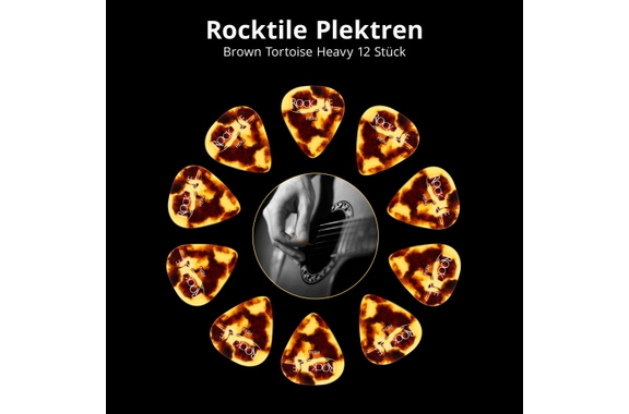 Rocktile Plektren Brown Tortoise Heavy 12er Pack image 2