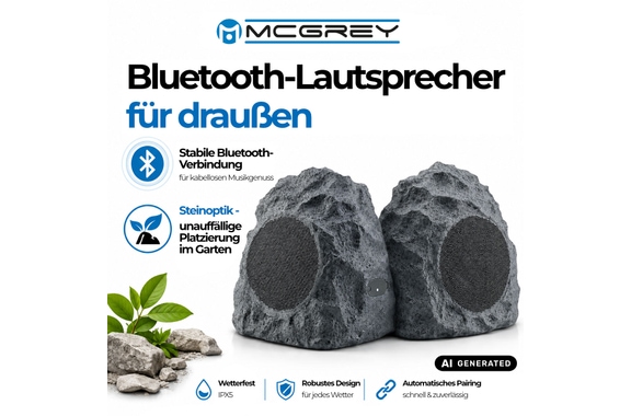 McGrey SSB-420 GY/ED BT Enceintes Imitation Pierre (Paire) image 2