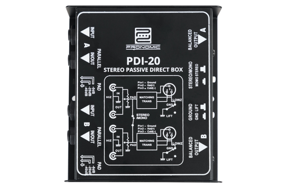 Pronomic PDI-20 passive Stereo-DI-Box image 2