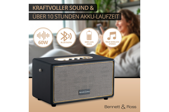 Bennett & Ross BB-860A BK Blackmore Bluetooth Akku Lautsprecher Schwarz image 2